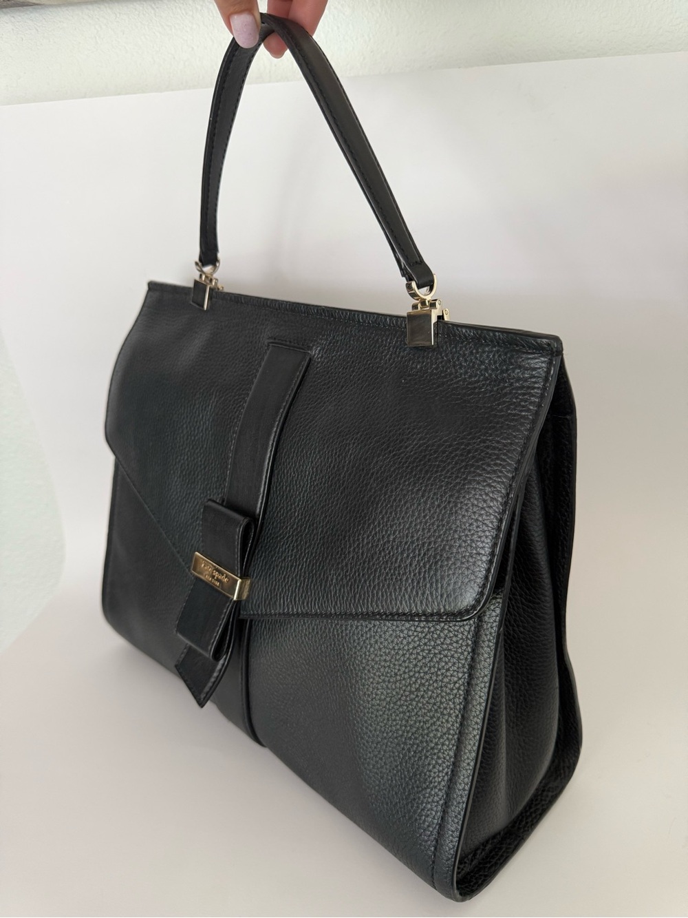 Kate Spade Black Leather Top-Handle Satchel - Picture 3 of 16